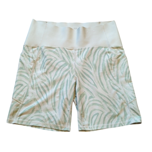 Xersion Pants - Xersion Abstract Zebra Print High Rise Biker Workout Short Pastel Green Size XXL